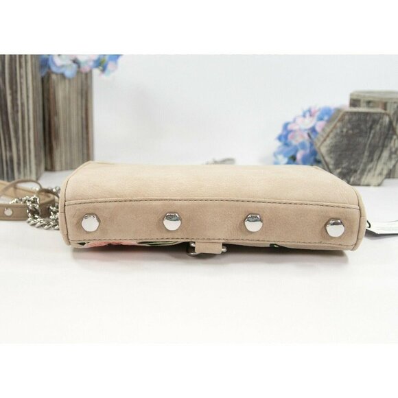 Rebecca Minkoff Mini MAC Sand Nubuck Embroidered Floral Crossbody Clutch Bag - Picture 4 of 5